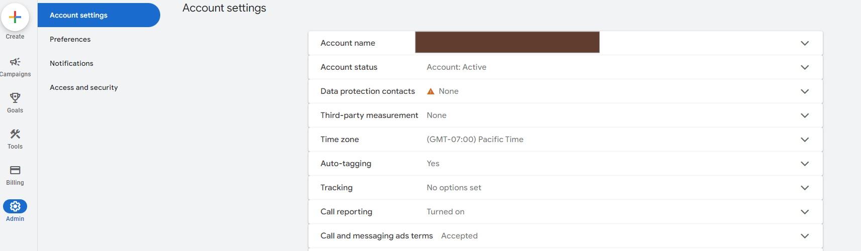 Image of where you enable auto tagging in Google Ads
